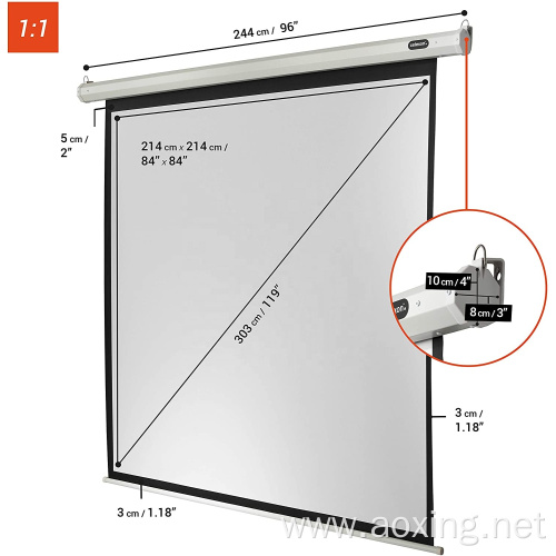 220x220cm automated projector screen 4k hd projection screen